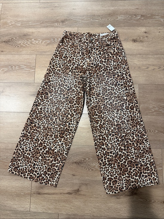 GAP Denim - GAP Baggy Mid-Rise Leopard Print Jeans - Brown/Cream